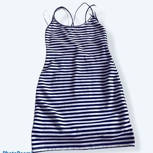 Mini strappy back dress.